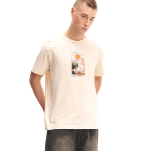 Cropp - Koszulka z nadrukiem kota - beżowy