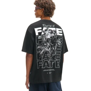 Cropp - Koszulka z roślinnym motywem na plecach - czarny