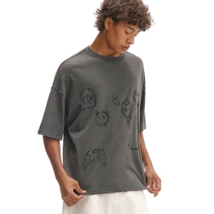 Cropp - Koszulka z surowym wykończeniem brzegów - szary