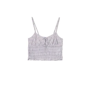 Cropp - Kraciasty top z dekoracyjnym wiązaniem - niebieski