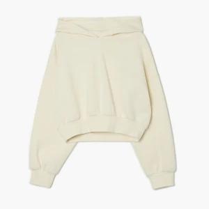 Cropp - Kremowa bluza basic z kapturem - kremowy