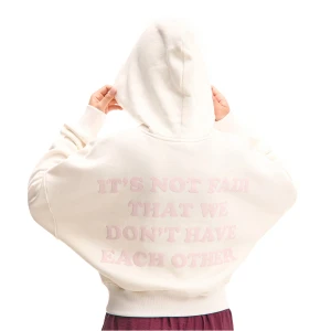 Cropp - Kremowa bluza z kapturem i sloganem - kremowy