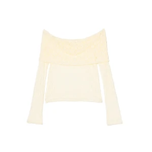 Cropp - Kremowa bluzka typu carmen - kremowy