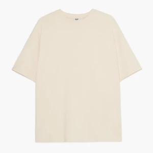 Cropp - Kremowa gładka koszulka oversize - kremowy