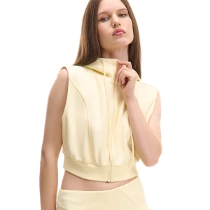 Cropp - Kremowa kamizelka z kapturem - kremowy