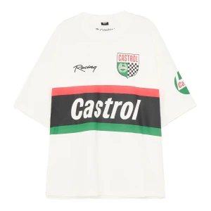 Cropp - Kremowa koszulka Castrol - kremowy