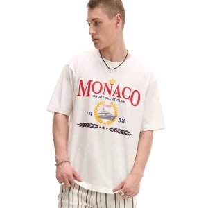 Cropp - Kremowa koszulka z nadrukiem - kremowy