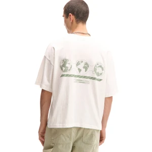 Cropp - Kremowa koszulka z nadrukiem - kremowy