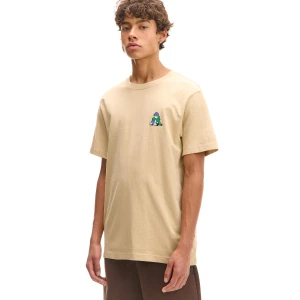 Cropp - Kremowa koszulka z niewielkim haftem - beżowy