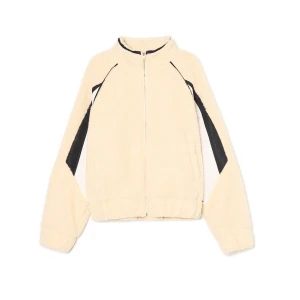 Cropp - Kremowa kurtka oversize ze sztucznego futerka - kremowy