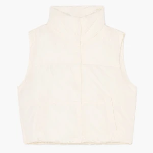 Cropp - Kremowa pikowana kamizelka na napy - kremowy