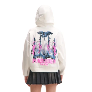 Cropp - Kremowa rozpinana bluza z motywem fantasy - kremowy