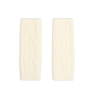 Cropp - Kremowe dzianinowe mitenki - kremowy