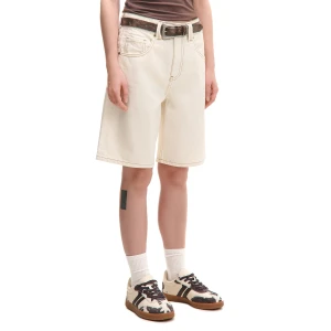 Cropp - Kremowe jeansowe szorty - kremowy