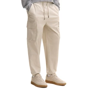 Cropp - Kremowe joggery regular z kieszeniami cargo - beżowy