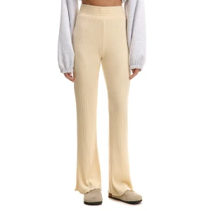 Cropp - Kremowe prążkowane dresy - kremowy