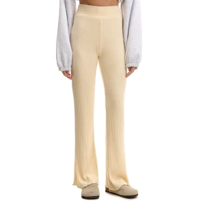 Cropp - Kremowe prążkowane dresy - kremowy