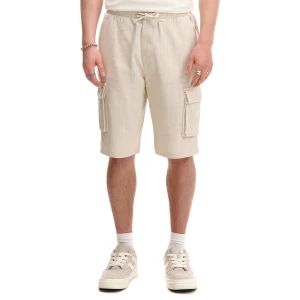 Cropp - Kremowe szorty z kieszeniami cargo - kremowy