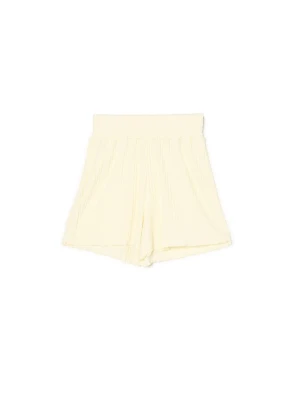 Cropp - Kremowe szorty z wysokim stanem - kremowy