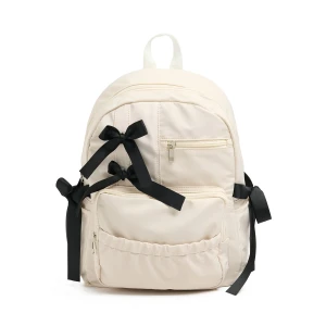 Cropp - Kremowy miejski plecak ze wstążkami - kremowy