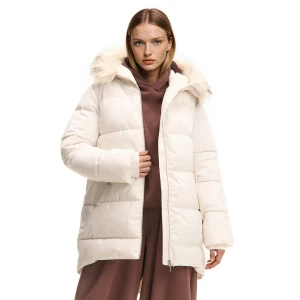 Cropp - Kremowy pikowany płaszcz z dłuższym tyłem - kremowy