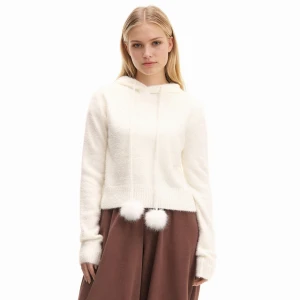 Cropp - Kremowy sweter z króliczymi uszami - kremowy