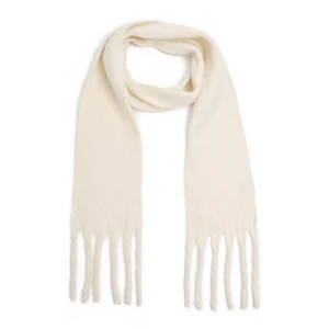 Cropp - Kremowy szalik z frędzlami - kremowy