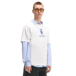 Cropp - Kremowy T-shirt z nadrukiem - kremowy