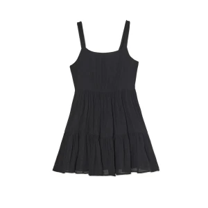 Cropp - Krepowana czarna sukienka - czarny