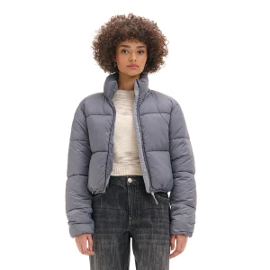 Cropp - Krótka szara kurtka puffer - szary