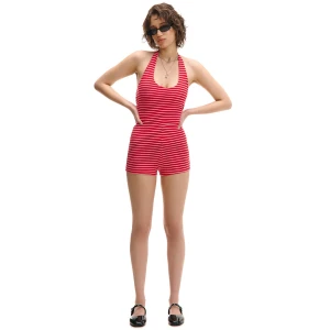 Cropp - Krótki kombinezon bez rękawów - czerwony