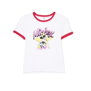 Zdjęcie produktu Cropp - Krótki T-shirt z Myszką Miki - biały