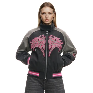 Cropp - Kurtka bomber z motywem cyber sigilism - czarny