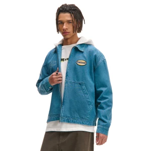 Cropp - Kurtka jeansowa z odpinanym kapturem - granatowy