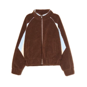 Cropp - Kurtka oversize ze sztucznego futerka - czerwony