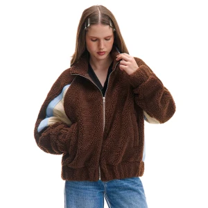 Cropp - Kurtka oversize ze sztucznego futerka - czerwony