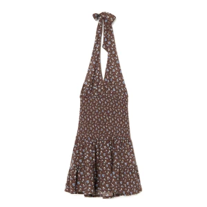 Cropp - Kwiatowa sukienka mini z wiązaniem - wielobarwny