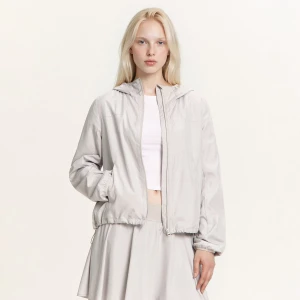 Cropp - Lekka jasnoszara kurtka z kapturem - jasny szary