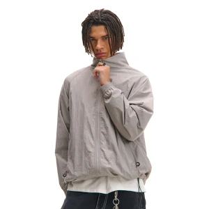 Cropp - Lekka jasnoszara kurtka ze stójką - jasny szary