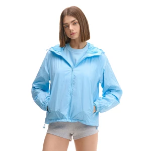 Cropp - Lekka niebieska kurtka z kapturem - błękitny