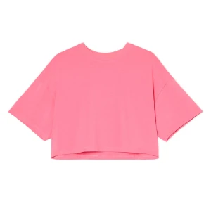 Cropp - Luźna różowa koszulka boxy - różowy