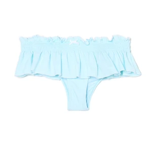 Cropp - Majtki kąpielowe z falbaną i kokardkami - niebieski