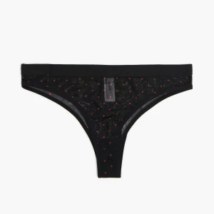 Cropp - Majtki z siateczki w serduszka - czarny