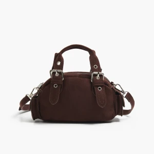 Cropp - Mała brązowa torebka z imitacji zamszu - brązowy