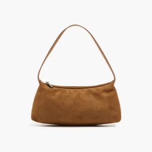 Cropp - Mała torebka hobo z imitacji zamszu - brązowy
