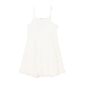 Cropp - Marszczona biała sukienka mini - biały