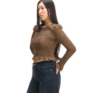 Cropp - Marszczona bluzka w drobną kratę - inny