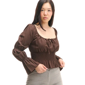 Cropp - Marszczona bluzka z wiskozy - beżowy