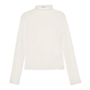 Cropp - Marszczona bluzka ze stójką - biały