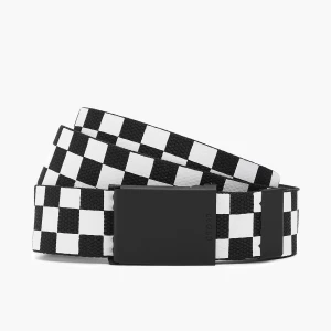 Cropp - Materiałowy pasek z motywem szachownicy - biały